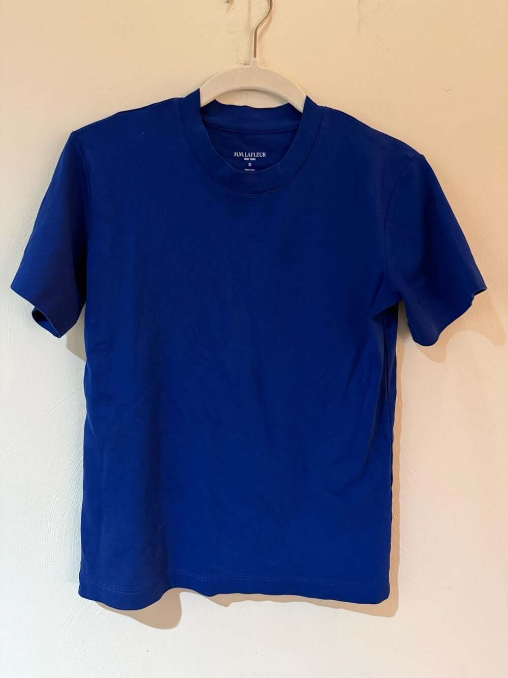 M.M. LaFleur Women’s XS Blue Organic Pima Cotton Crewneck T-Shirt